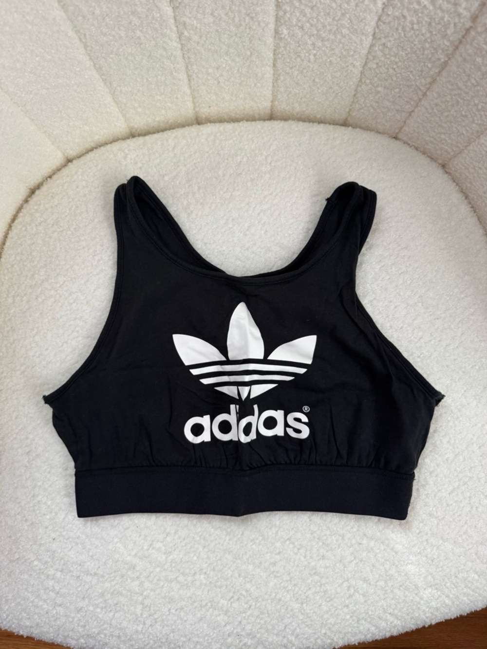 Adidas Originals Trefoil Black Crop Top in Size Small